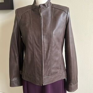 Alfani Genuine Leather Jacket Size M